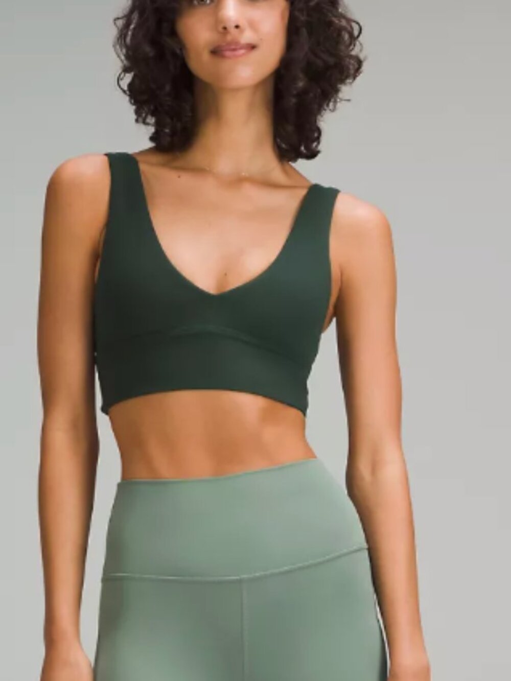 Align™ V-Neck Bra Light Support, A/B Cup  in Legacy Green Size 4